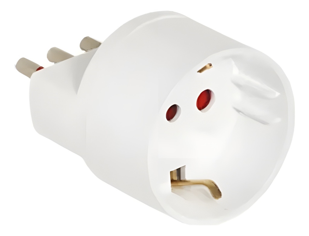 Adaptador De Corriente Schuko 10A Blanco