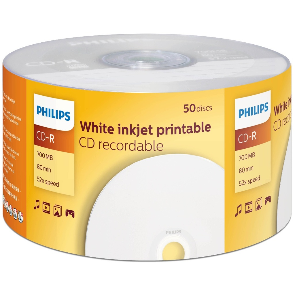 [CR7D5JY50/97] CD-R Philips 52x 80min 700mb Printable