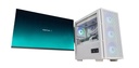 Gabinete Atx Mid-Tower Blanco Con 4 Ventiladores Argb Y Pantalla Digital