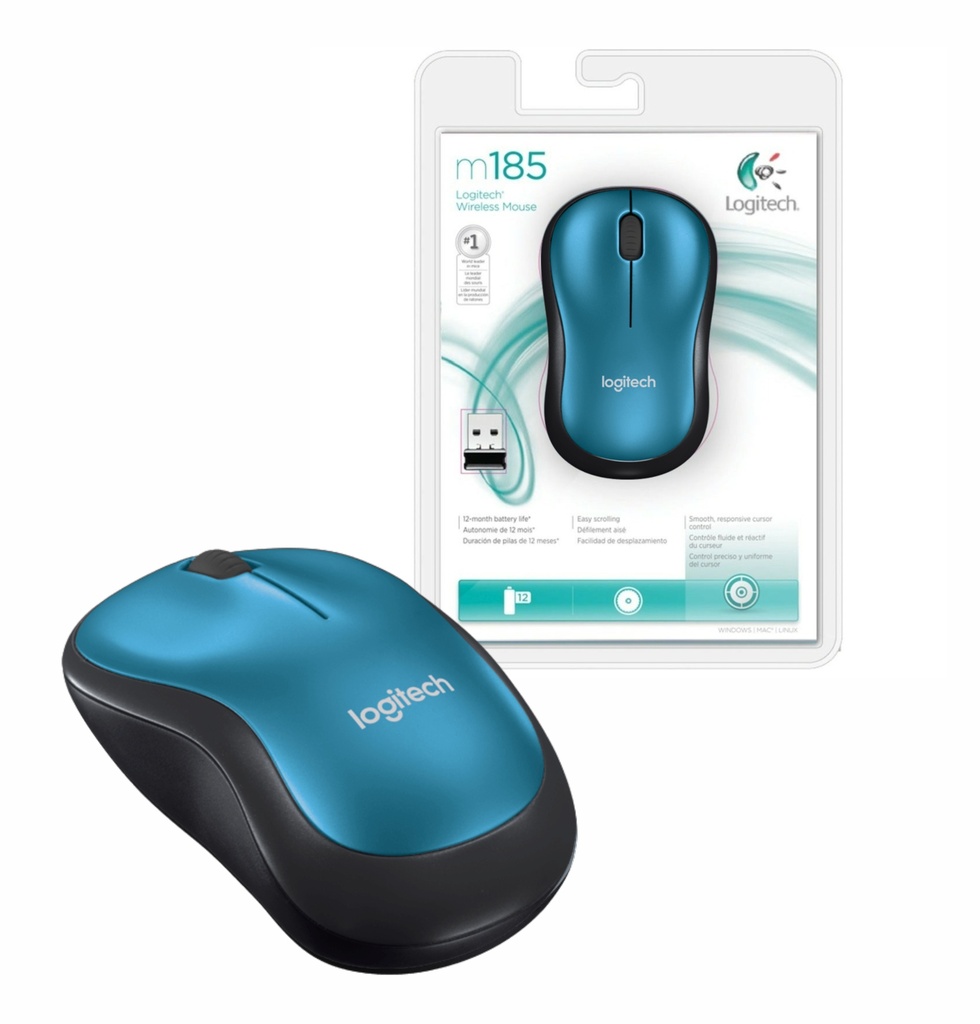 [910-003636] Mouse Logitech M185 inalámbrico azul