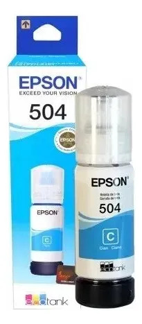 Botella De Tinta Epson T504 Cyan 70ml