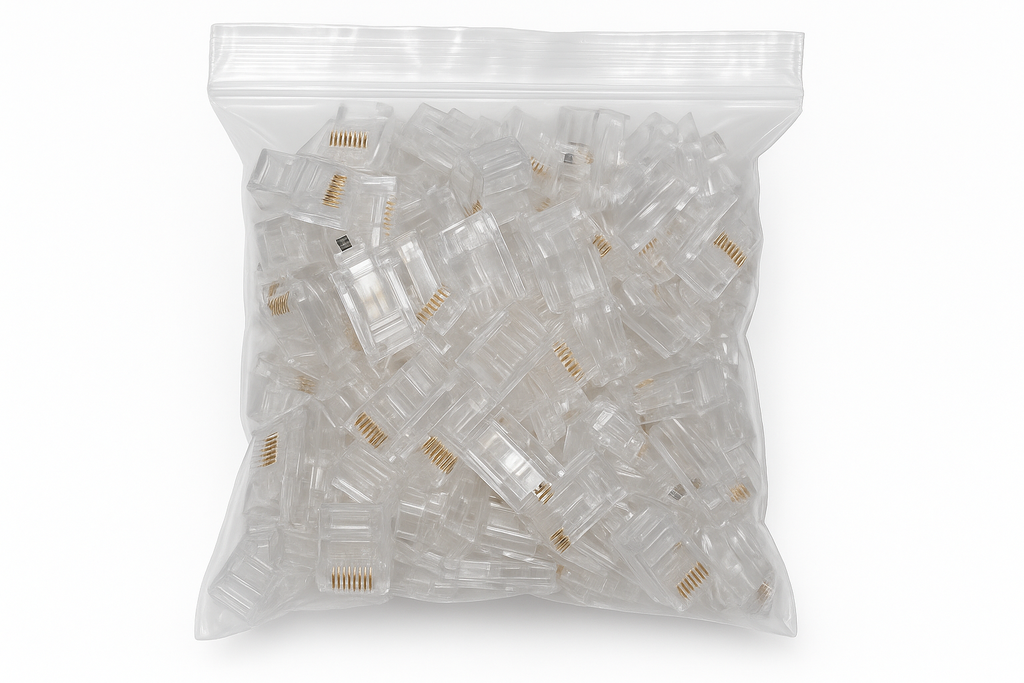 100 CONECTORES RJ45 CATEGORIA 5E 