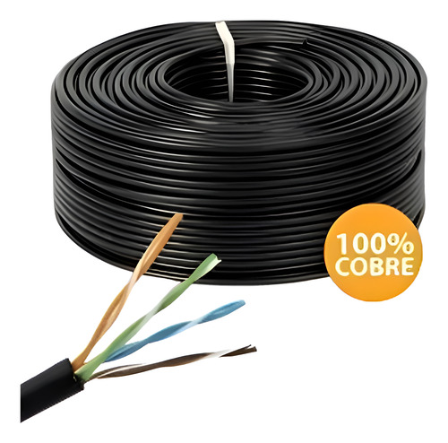 CABLE UTP EXTERIOR CAT6 100 METROS  - 100% COBRE-C6-1-100