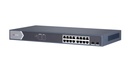 Switch No Administrable 16 Puertos Gigabit 2 Uplinks Fibra Óptica PoE 125W