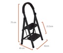 Escalera Tijera 2 Escalones Antideslizante Negro Acero Y Plástico