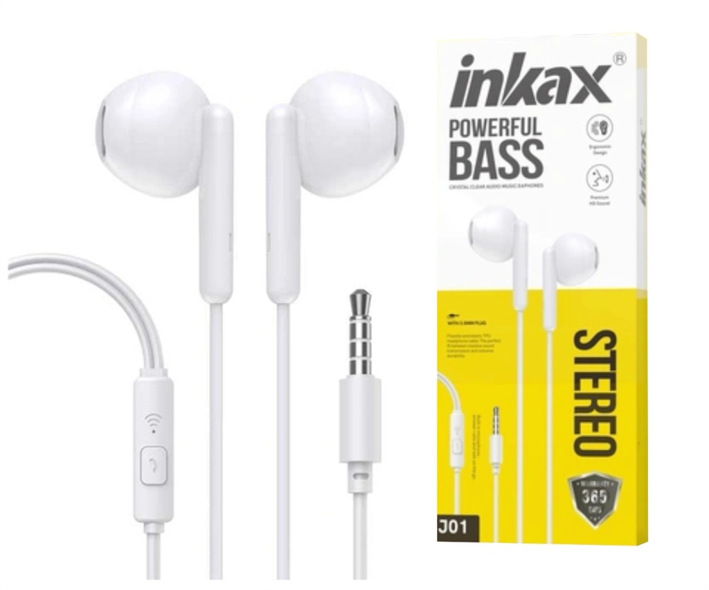 [J01] Auriculares Inkax semi-Intra 3.5mm blanco
