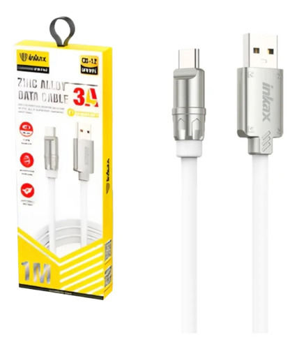 [CB-12] Cable Inkax USB-C 3a 1m silver