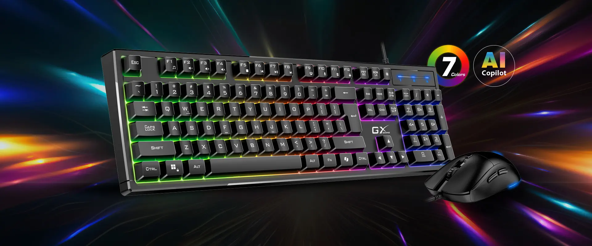 Teclado Gaming Mecánico Con Retroiluminación Rgb Y Ratón Gaming 1200-3600DPI
