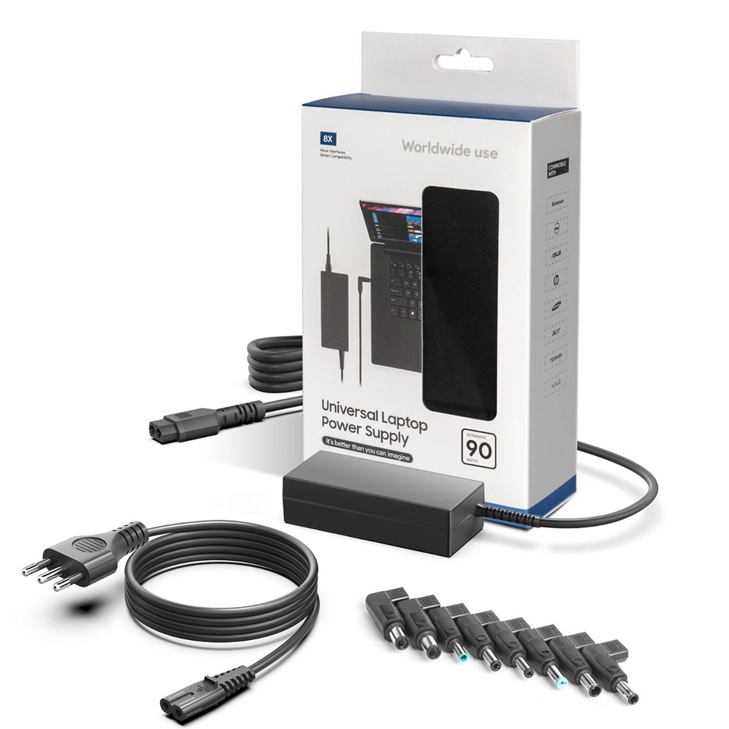 [D1552-UNI103] Cargador universal para Laptop 90W 8 punteros