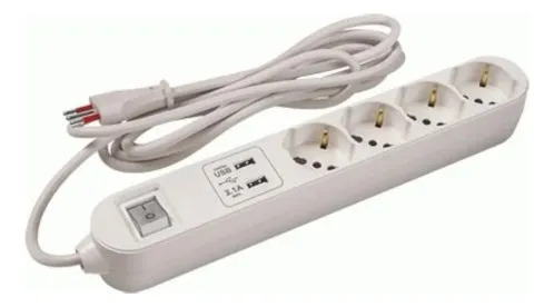 Alargador 3m 4xSchuko + 2xUSB Conatel