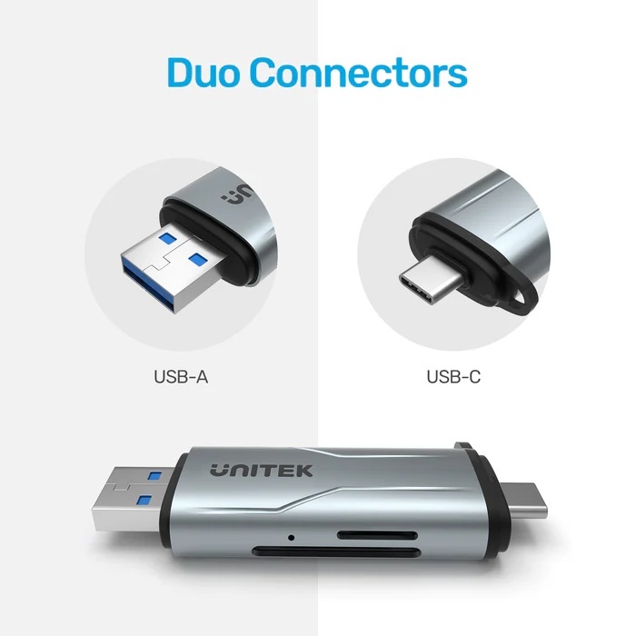 Lector de Memoria SD Unitek 2 en 1 Dual USB