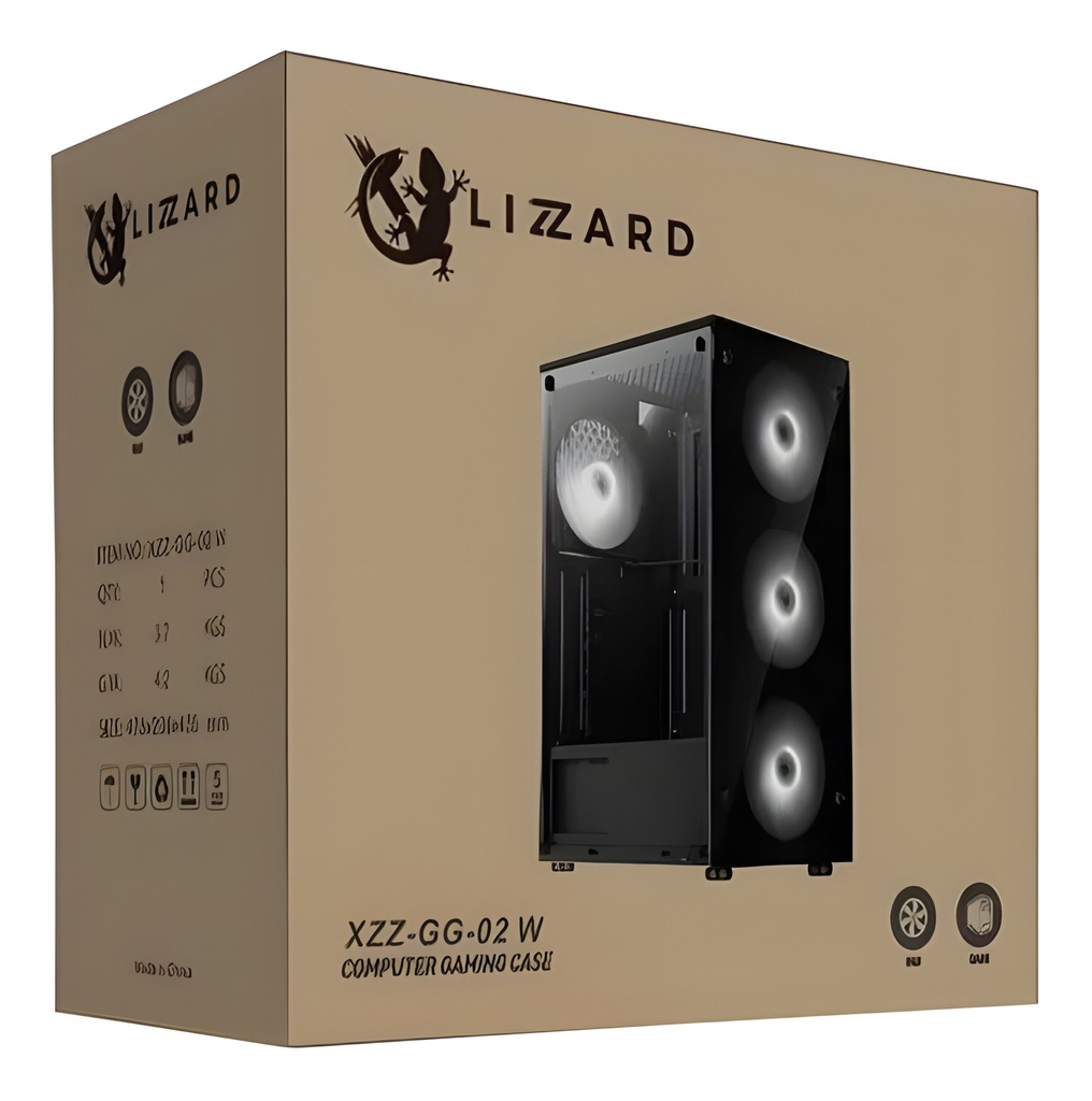 Gabinete Atx Mid-Tower Negro 3 Ventiladores Rgb USB Frontal