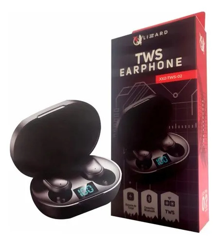 Auricular Tws 2 Horas / 8 Horas Negro
