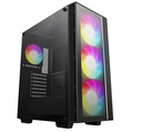 Gabinete Atx Mid-Tower Negro Con Panel De Vidrio Templado Y 4 Ventiladores Argb Matrexx 55 V4