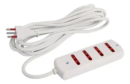 Zapatilla Eléctrica 4 Tomas Blanco