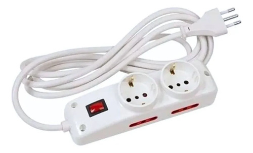Fuente Conmutada 2500W 10A 2x Schuko 4x 3 en Línea 5m Plástico Blanco