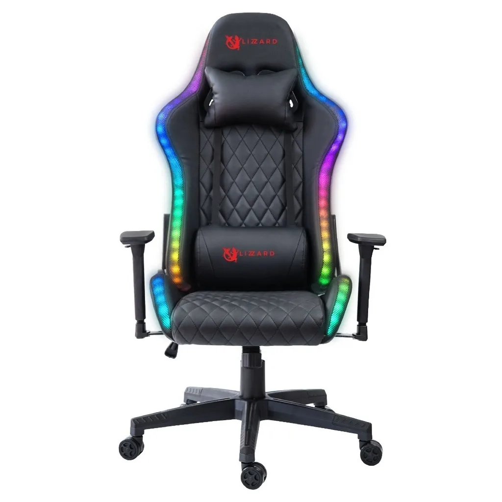 Silla De Oficina Negro Amarillo Reclinable Reposabrazos Peso Máximo