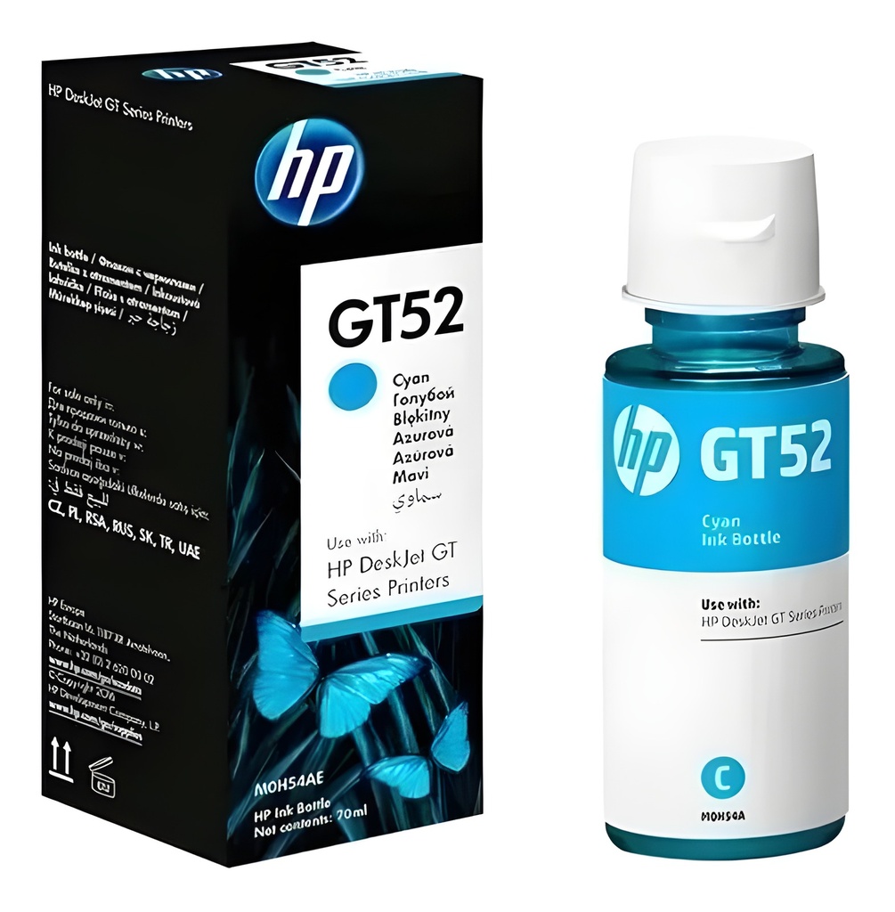 Botella De Tinta Hp Gt52 Cyan 70ml