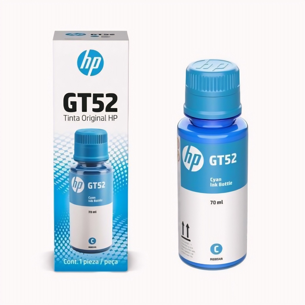 Botella De Tinta Hp Gt52 Cyan 70ml