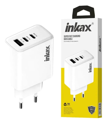Cargador de Pared 40W USB-A + 2xUSB-C Blanco
