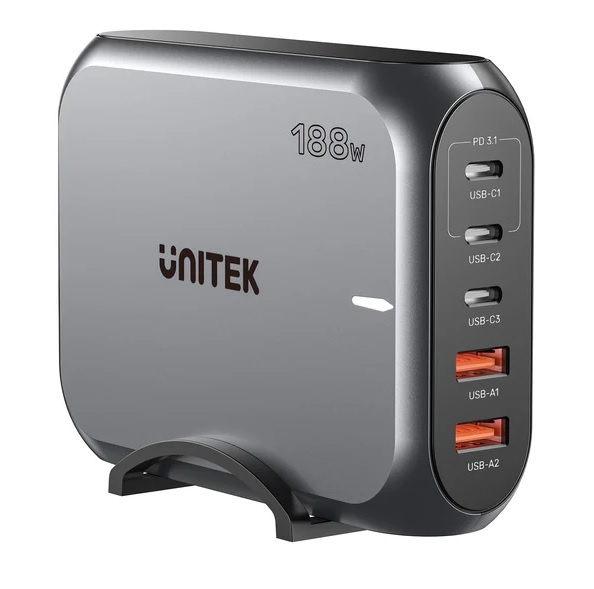 [P1234A] Cargador GaN Unitek de escritorio 188w