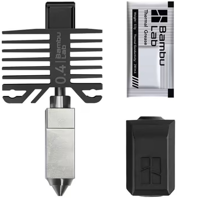 Hotend con Boquilla Acero Endurecido 0.4mm P1S X1C