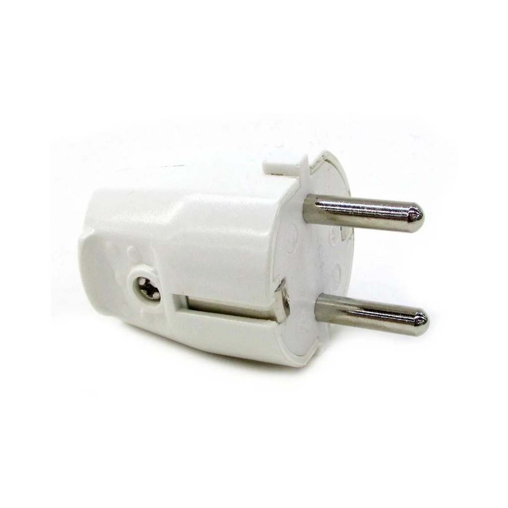 Ficha Schuko Blanca CONATEL con Tierra