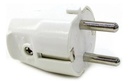 Ficha Schuko Blanca CONATEL con Tierra