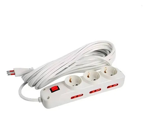 Alargue 10m 3x Schuko 6x 3 en Línea Ficha 3L
