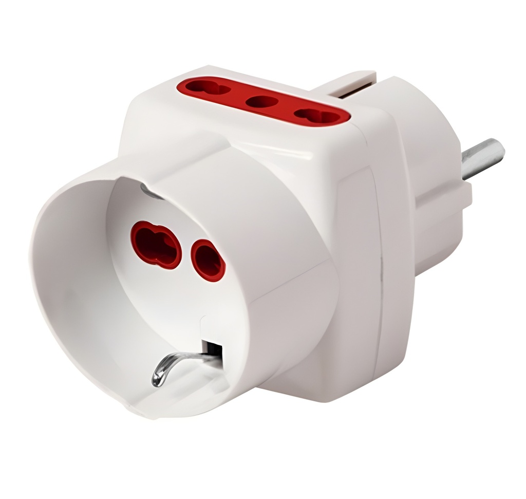 Adaptador De Corriente Schuko 16 Amperio Blanco
