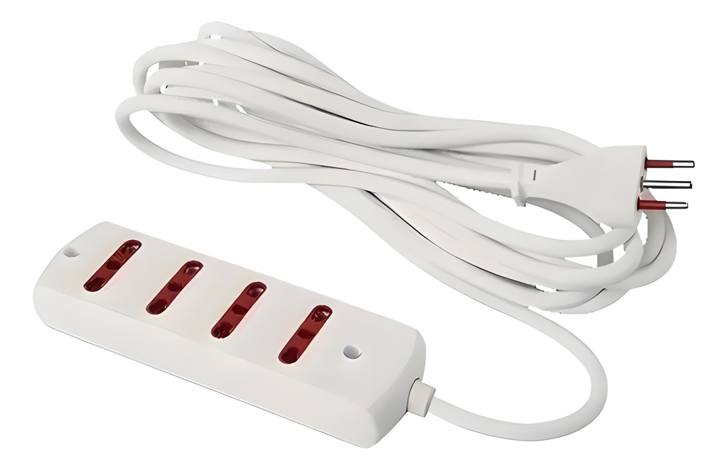 Zapatilla Eléctrica 4 Tomas Blanco