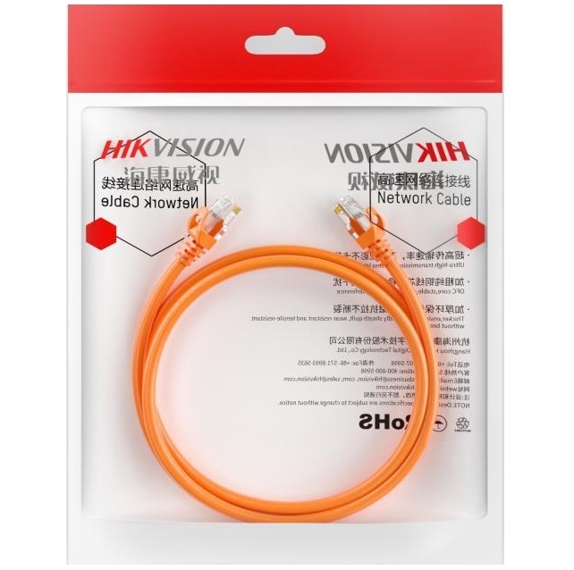 Cable Patch Cord Cat6 10m Naranja Hikvision