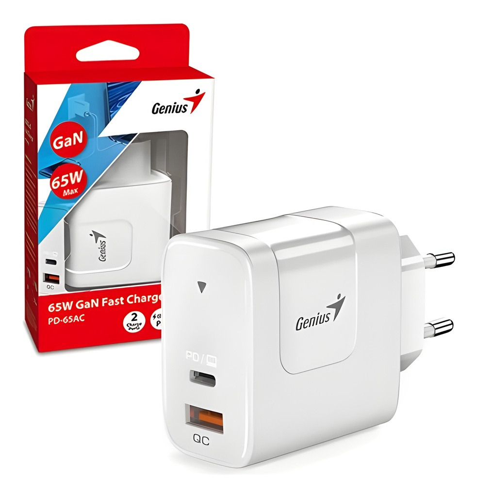 Cargador De Pared 65W USB-C Y USB-A