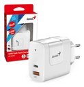 Cargador De Pared 65W Genius Con 2 Puertos (usb-C Y USB-A)