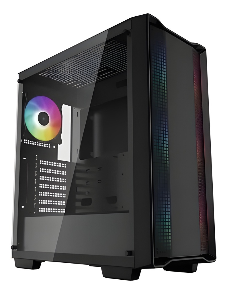 Gabinete Atx Mid-Tower Negro Vidrio Templado 4 Ventiladores De 120mm