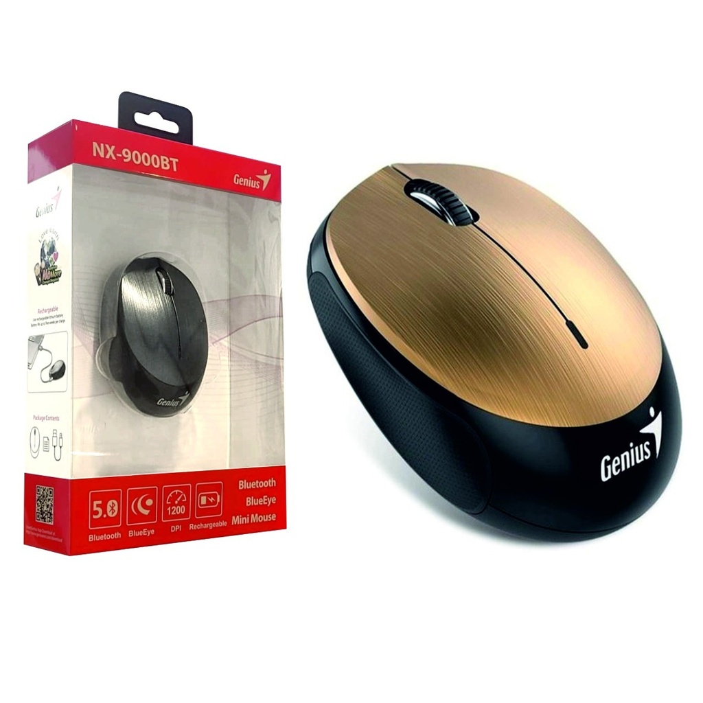 Mouse Bluetooth 1600DPI 3 Botones Dorado