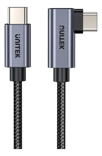Cable Unitek USB-C a USB-C 90 grados PD 100w 1m
