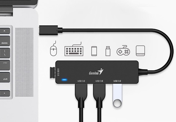 Hub Genius USB-C a 4 USB-A 3.0