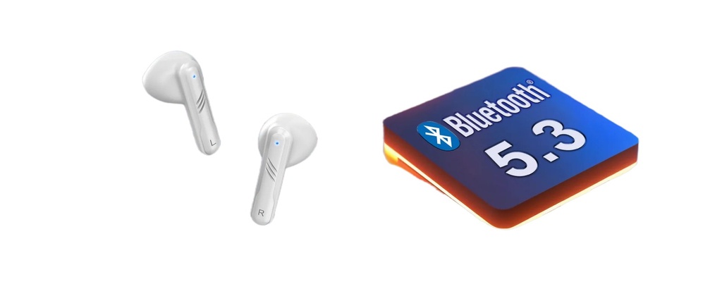 Auricular TWS Bluetooth 5.3 Negro/Blanco