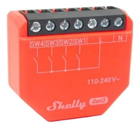 Módulo WiFi 4 Canales Shelly I4 Gen3