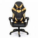 Silla Gamer ergonómica con masajes negra y dorada