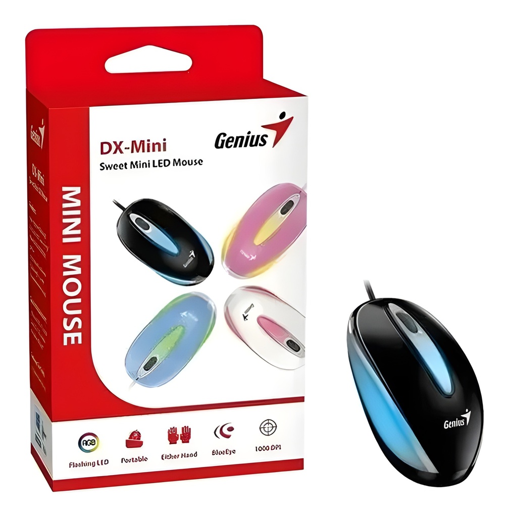 Mouse Cableado 1000DPI 3 Botones Negro