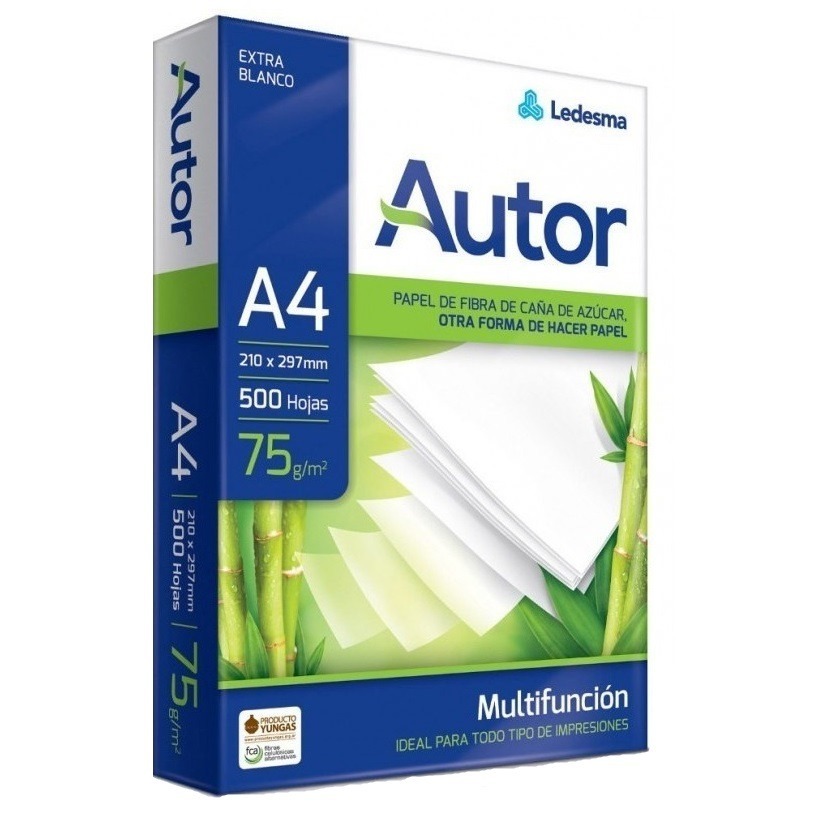 Papel Impresión A4 75g Opaco Resma 500 Hojas