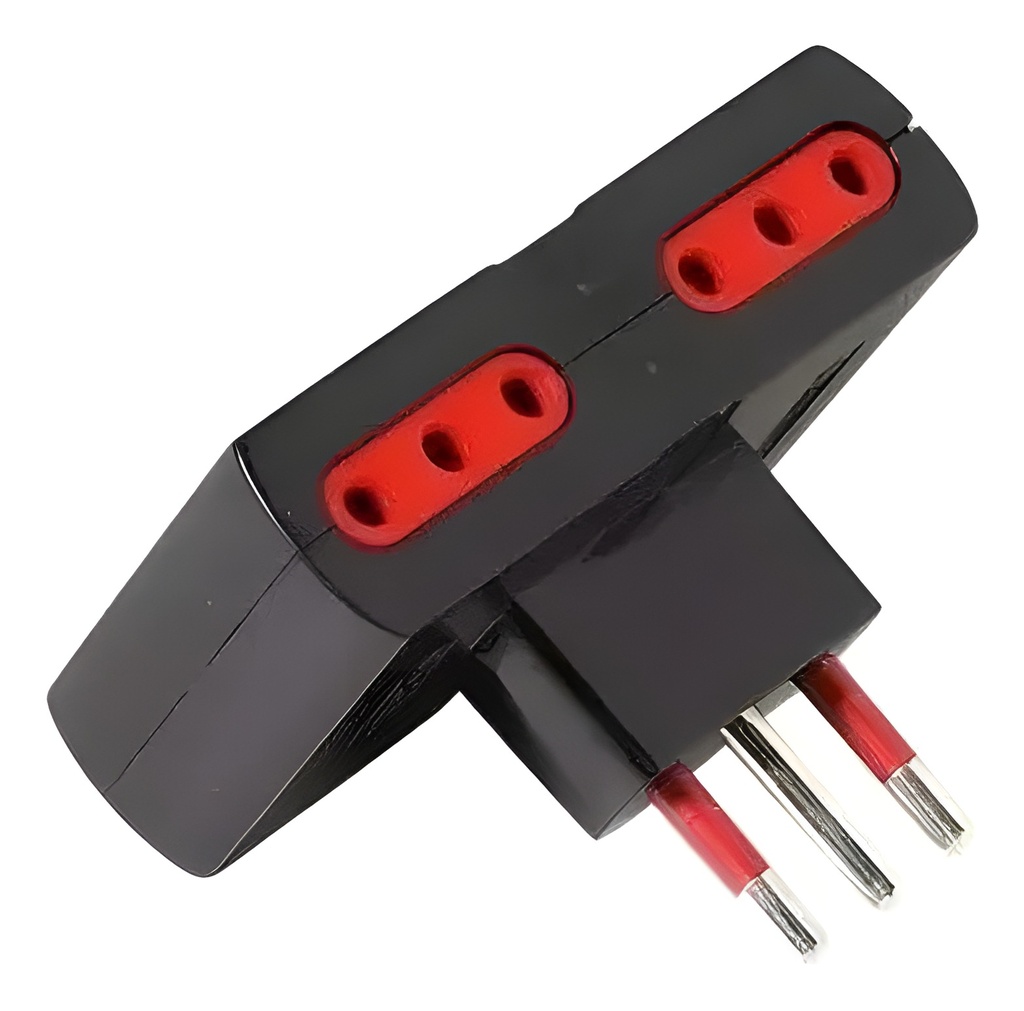 Ficha Eléctrica Sin Tierra Negro 100-240V
