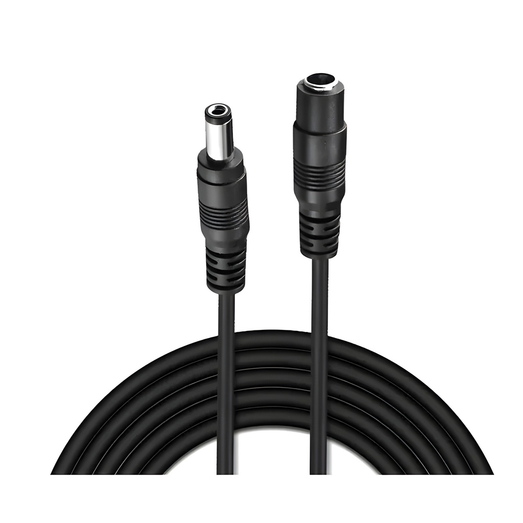 Cable De Alimentación Interior Hembra-Macho 5.5/2.1mm 10m Negro