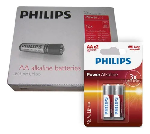 Pack Pilas Alcalinas Aa X2 Unidades Philips