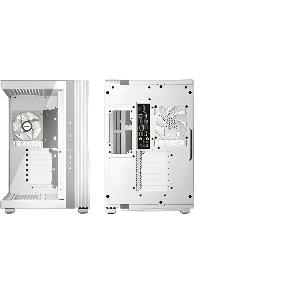Gabinete Atx Mid-Tower Transparente Vidrio 4 Ventiladores No USB Frontal