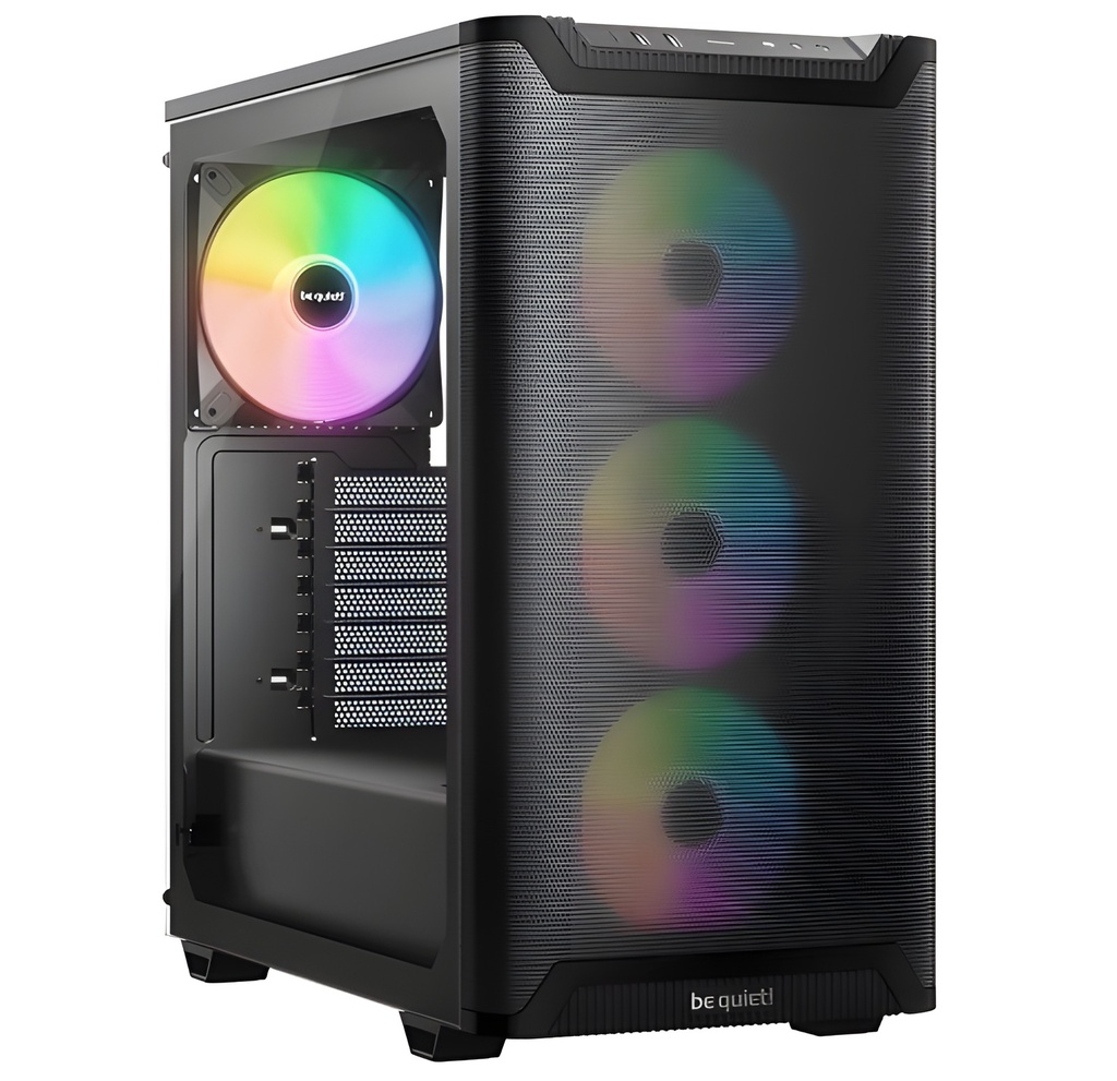 Gabinete Atx Mid-Tower Negro Panel Lateral Acristalado Con 4 Ventiladores Y USB Frontal Gen 2 Tipo C
