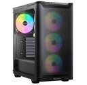 Gabinete Atx Mid-Tower Negro Panel Lateral Acristalado Con 4 Ventiladores Y USB Frontal Gen 2 Tipo C
