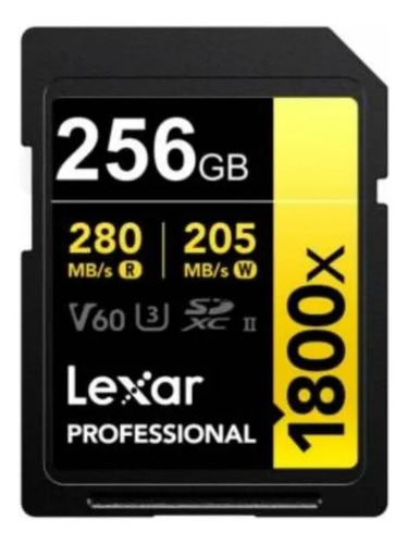 Tarjeta SD 256GB Clase 10 U3 V60 Sdxc Uhs-Ii Gold
